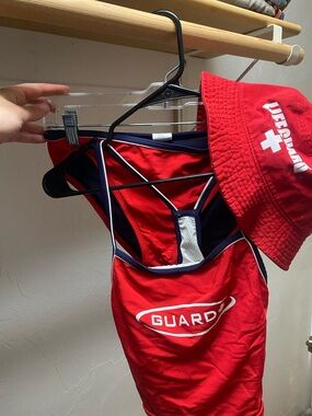 TYR Red and Navy Lifeguard Women's Swim Suit